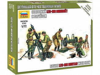 Zvezda figurky - Soviet 120mm Mortar w/Crew (1:72)
