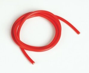 Silikonový kabel 6,6qmm, 9AWG, 1metr, červený