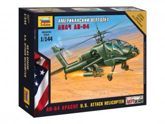 Zvezda Easy Kit AH-64 Apache Helicopter (1:144)